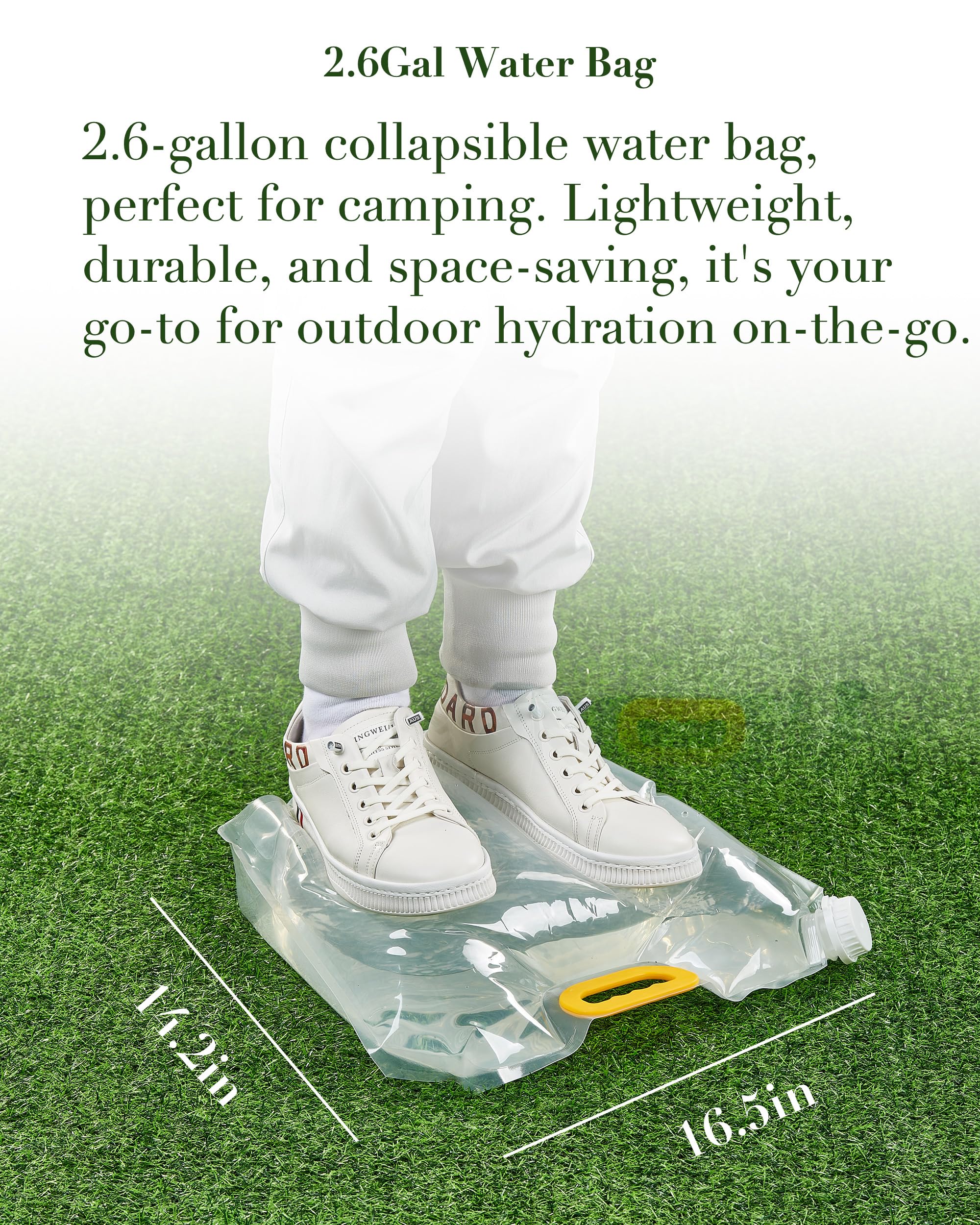 5 Gallon Water Jug And 2.6Gal Collapsible Water Bag Set Of 2,Thickened Water Storage Overlanding Gear Containers, Camping Essent