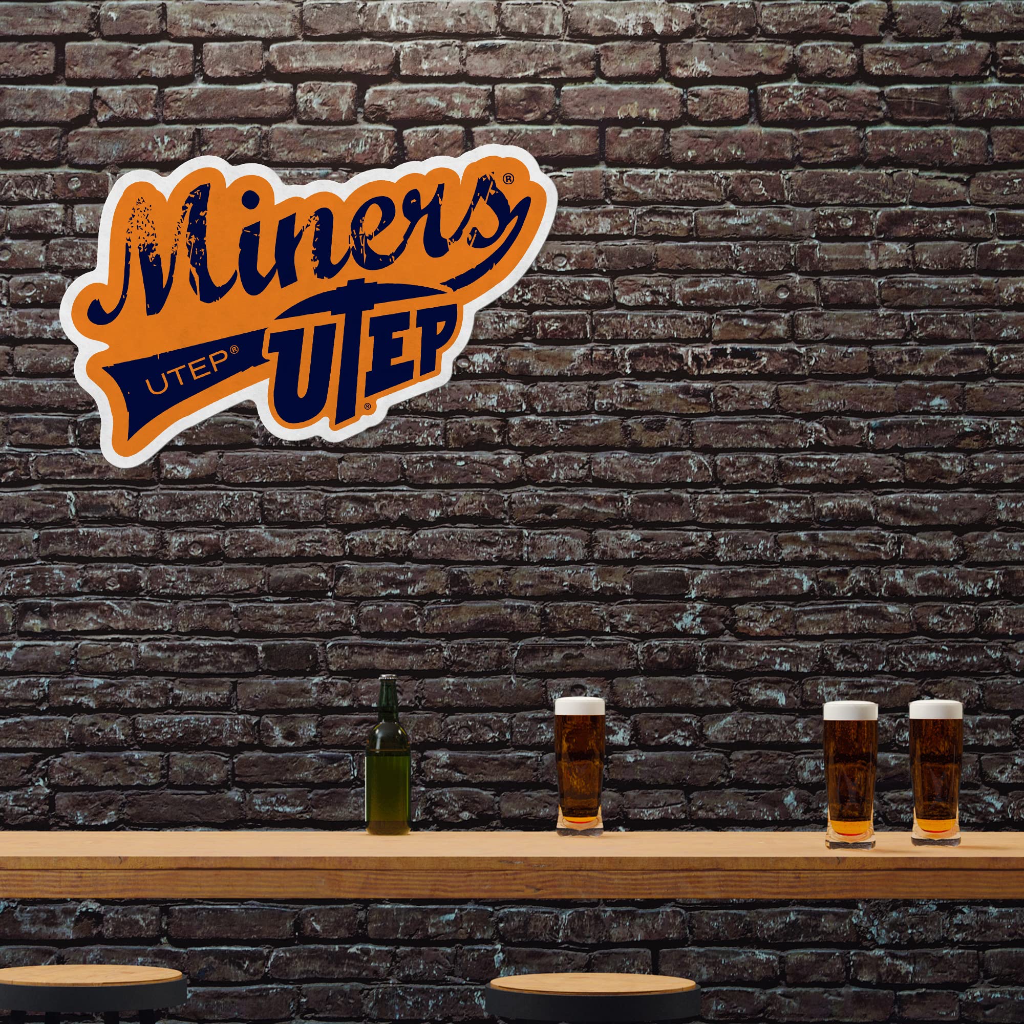 Rico Industries Ncaa Texas-El Paso Miners Distressed Shape Cut Pennant - Home And Living Room D  Cor - Soft Felt Ez To Hang