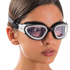 Aqtivaqua Swimming Goggles Swim Goggles For Adults Men Women Kids Youth Girls Boys Children Dx (Clear-Lenses White/Black-Frame)