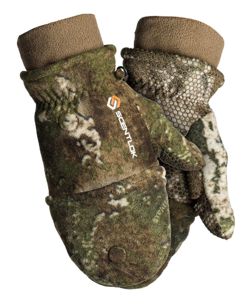 Scentlok Fleece Winter Camo Pop Top Camo Hunting Gloves (True Timber Strata, Large)