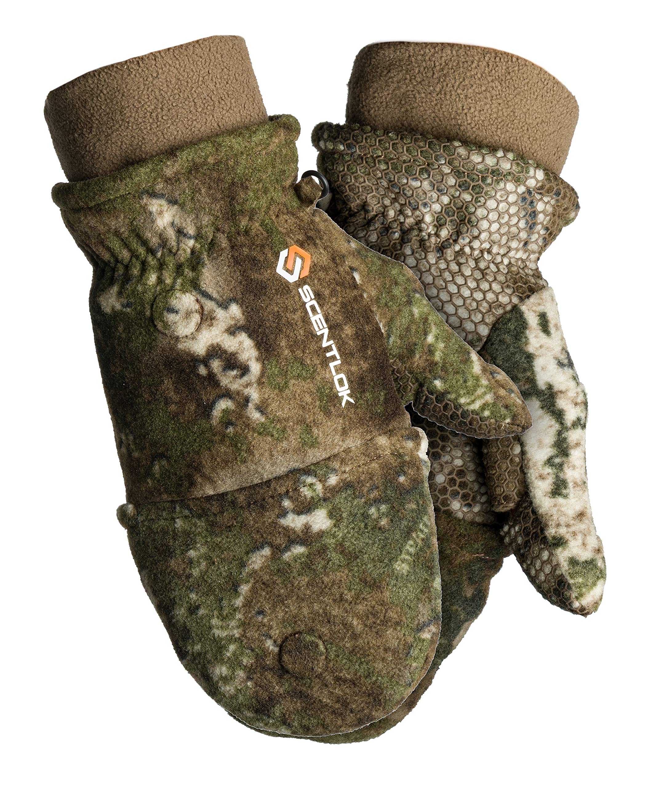 Scentlok Fleece Winter Camo Pop Top Camo Hunting Gloves (True Timber Strata, Large)