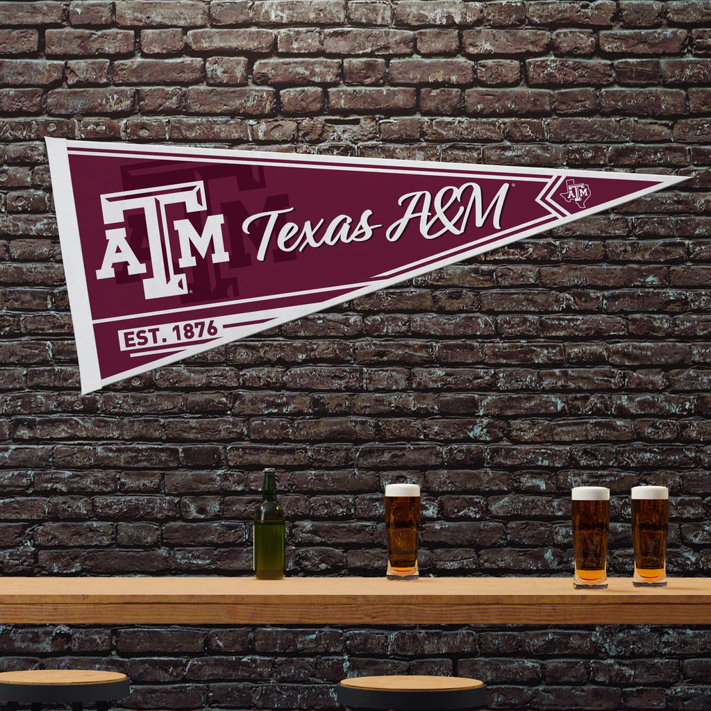 Rico Industries Ncaa Texas A&M Aggies Classic 12'' X 30'' Felt Wall D  Cor Pennant - Great For Home/Bed Room/Man Cave D  Cor