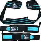 Wrist Wraps + Lifting Straps Bundle (2 Pairs) For Weightlifting, Cross Training, Workout, Gym, Powerlifting, Bodybuilding -Suppo
