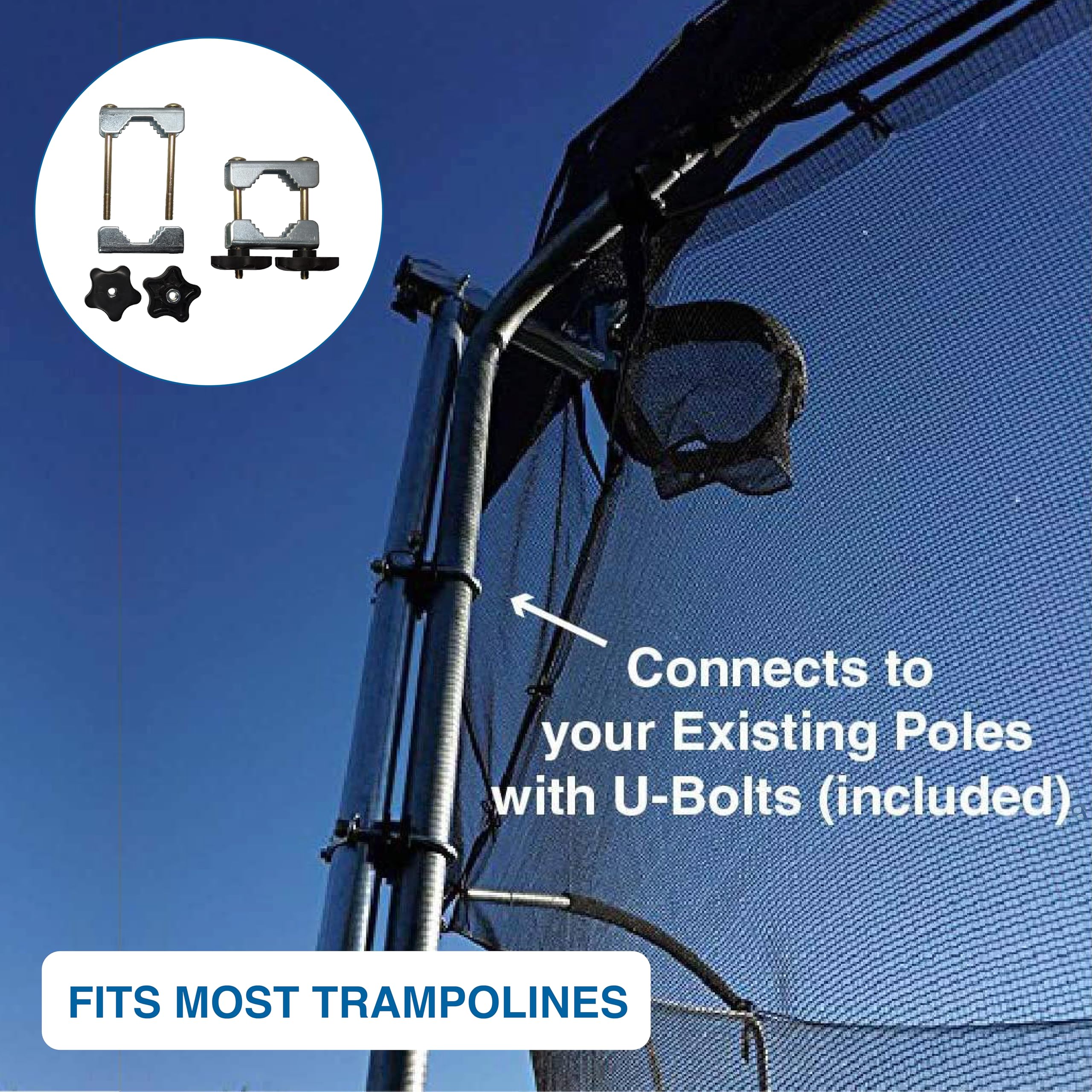 Trampoline Pro Trampoline Basketball Hoop Attachment Jump Slammer - New 2024 Improved Design- Lifetime Parts Warranty