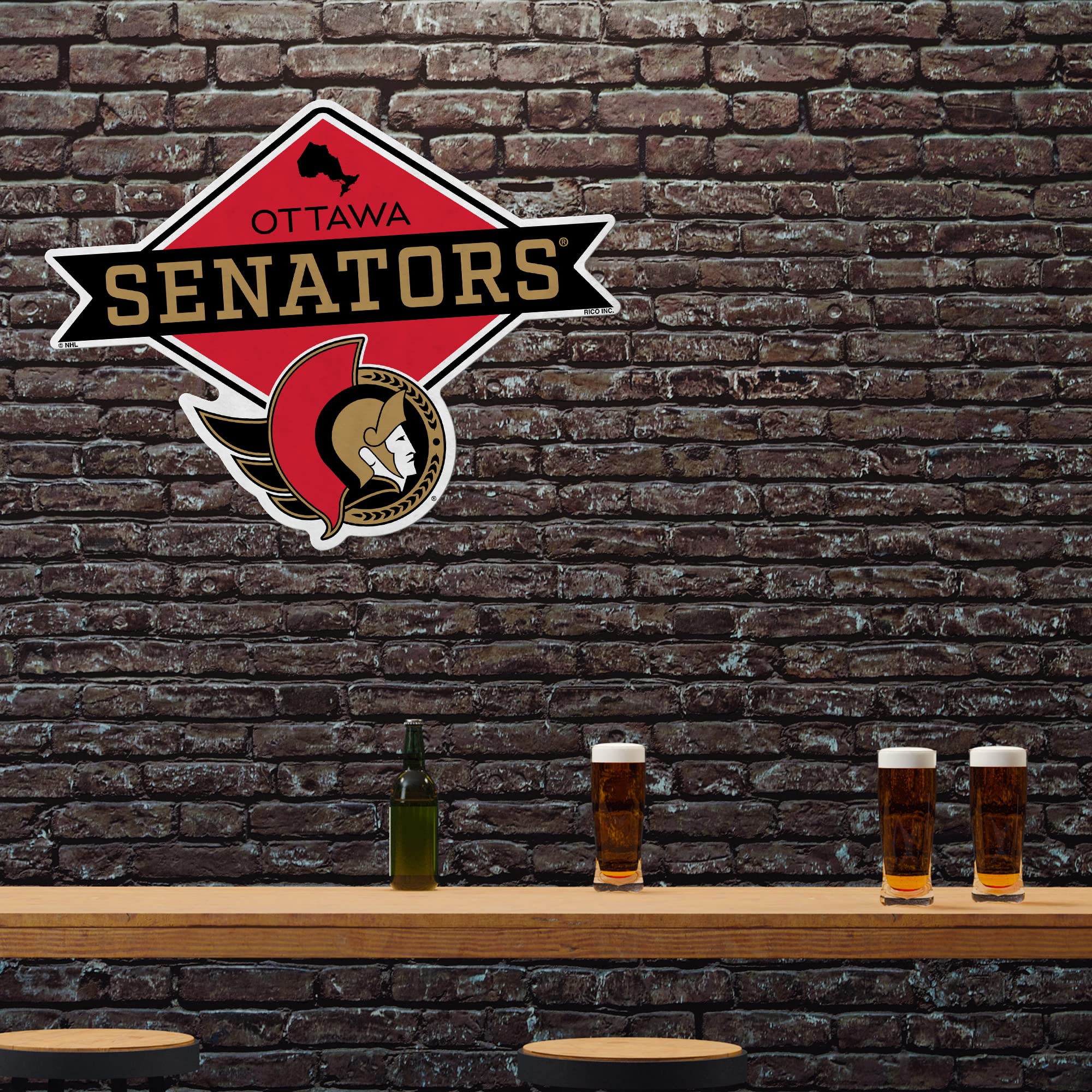 Rico Industries Nhl Ottawa Senators Diamond Shape Cut Pennant - Home And Living Room D  Cor - Soft Felt Ez To Hang