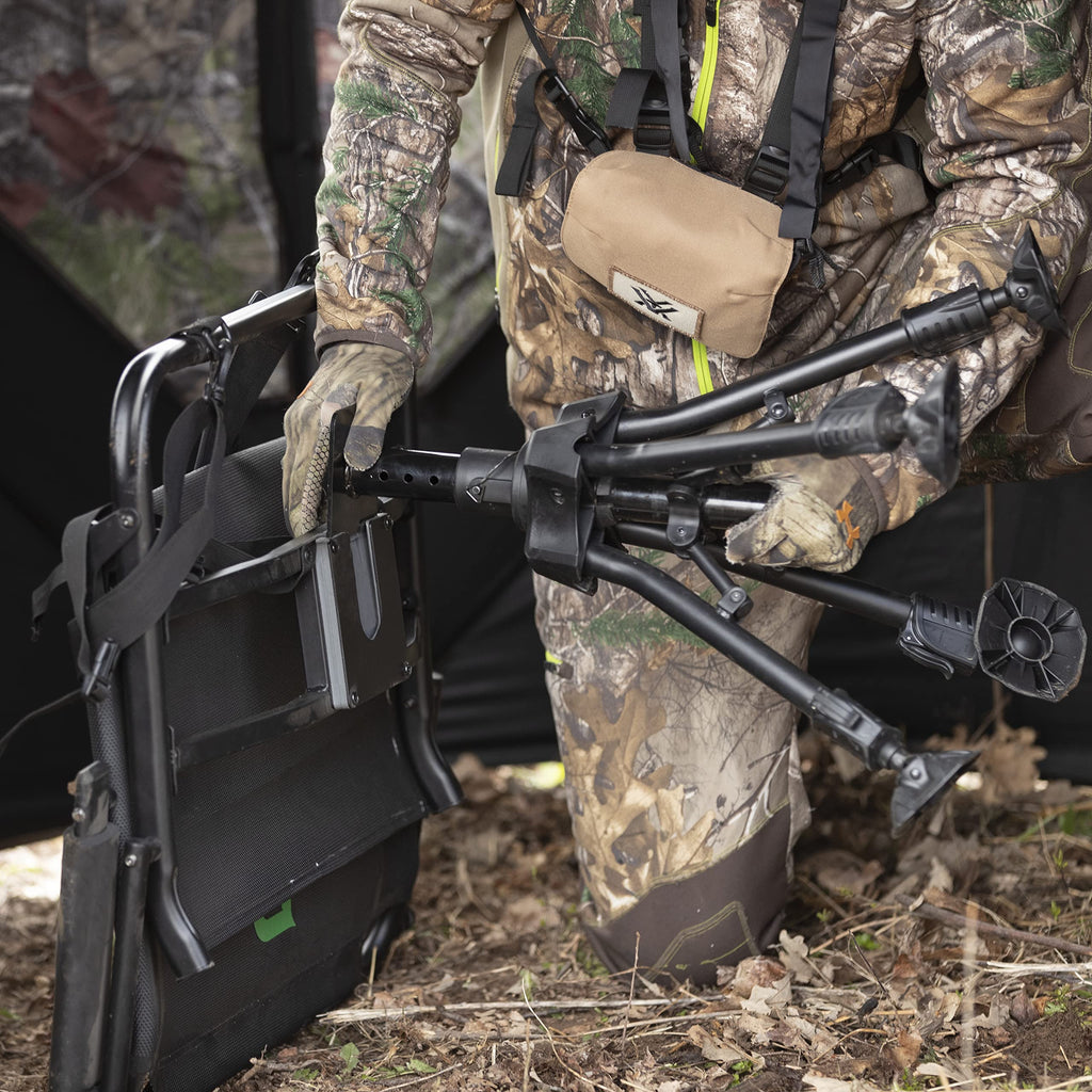 Barronett Blinds 360 Deluxe Wide Chair, Silent 360-Degree Swivel Hunting Chair, Extra-Wide, Comfortable Teartuff Mesh Seat, Adju