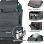 Unigear Ski Boot Bag, 70L Ski Boot Travel Backpack for Ski Helmet, Goggles, Gloves, Skis, Snowboard & Accessories(Gray)