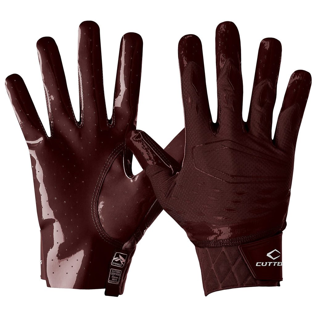 Cutters Rev Pro 5.0 Receiver Gloves Solid Maroon S