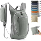 Uselike 10L Small Hiking Backpack Travel Daypack Lightweight Packable Back Pack for Women Men(Light Grey)