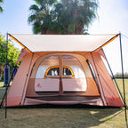 Ktt Extra Large Tent 12 Person,Family Cabin Tents,2 Rooms,3 Doors And 3 Windows With Mesh,Straight Wall,Waterproof,Double Layer,