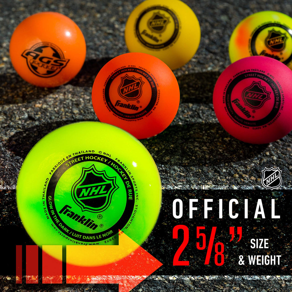 Franklin Sports Street Hockey Balls - Nhl - 3 Pack - Combo