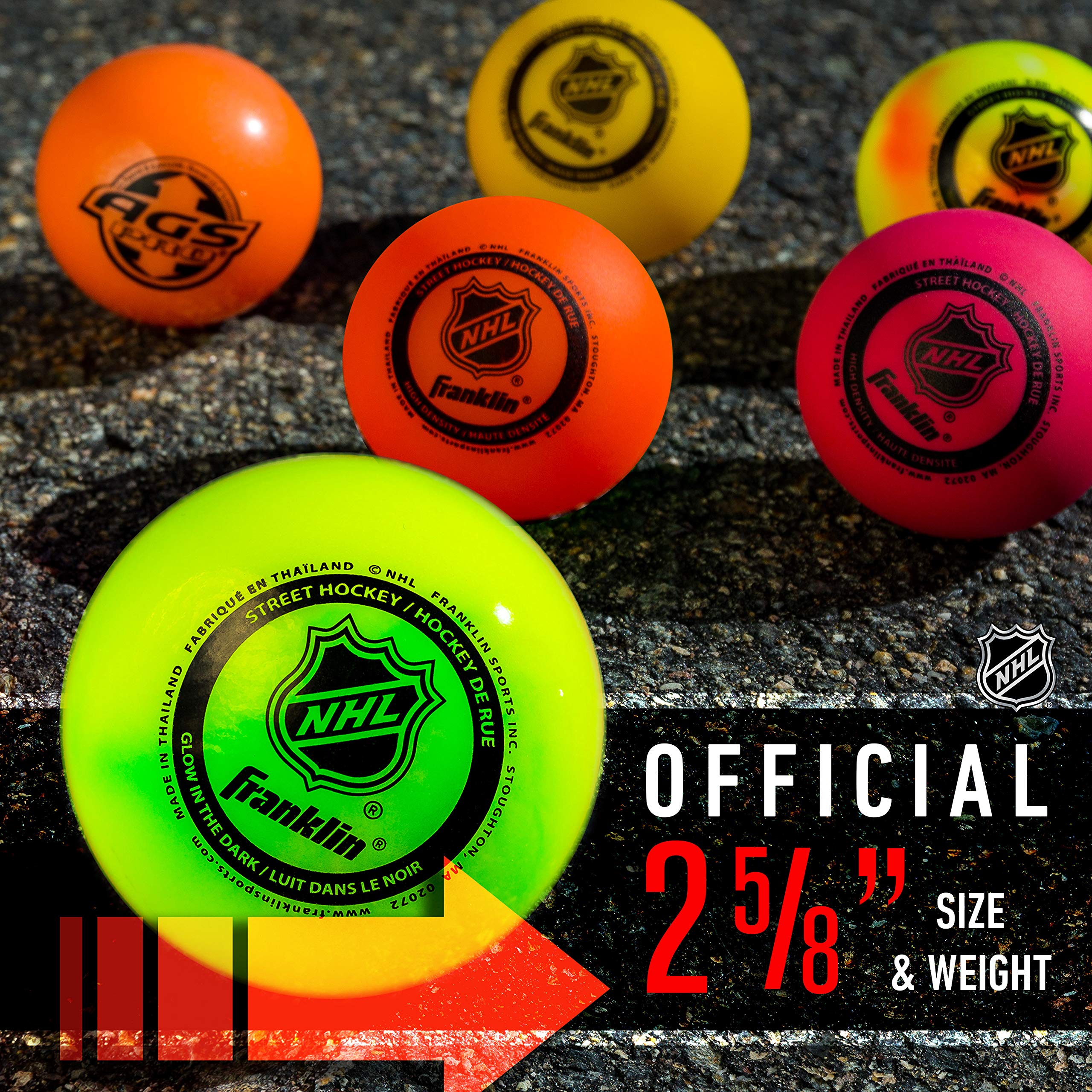 Franklin Sports Street Hockey Balls - Nhl - 3 Pack - Combo