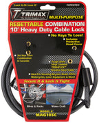 Trimax Mag10Sc 10Ft Combination Cable Lock