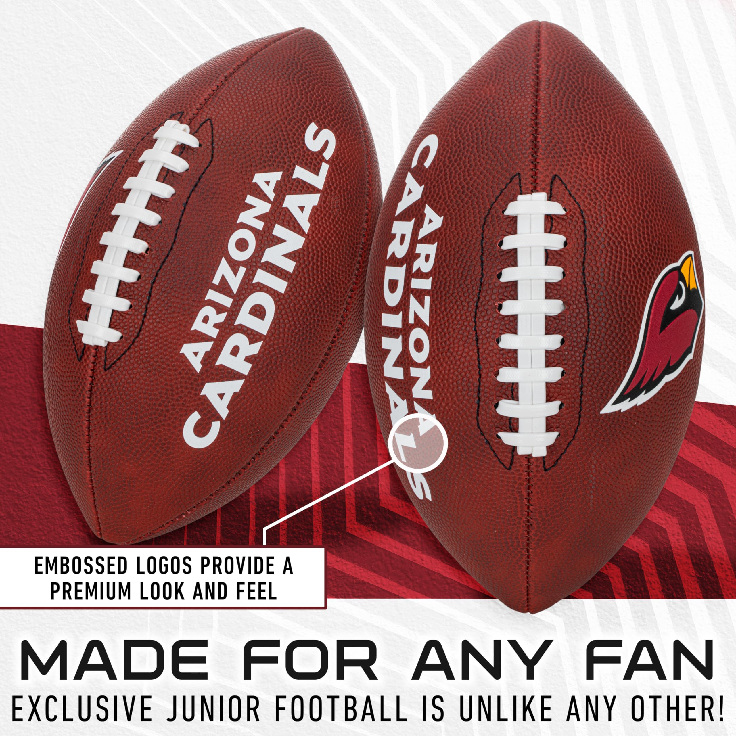 Franklin Sports Nfl Arizona Cardinals Football - Youth Junior Size Football For Kids - Official Nfl Team Logo + Colors Youth Bal
