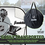 Franklin Sports Kids Portable Street Hockey Goal + Shooter Tutor Set - Pop Up Folding Net With Goalie Target Included - 2-In-1 G