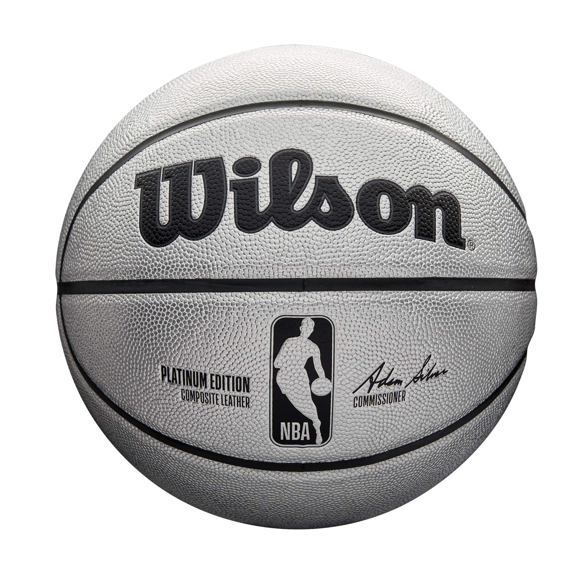 WILSON NBA Platinum Edition Basketball - Platinum/Black, Size 7-29.5