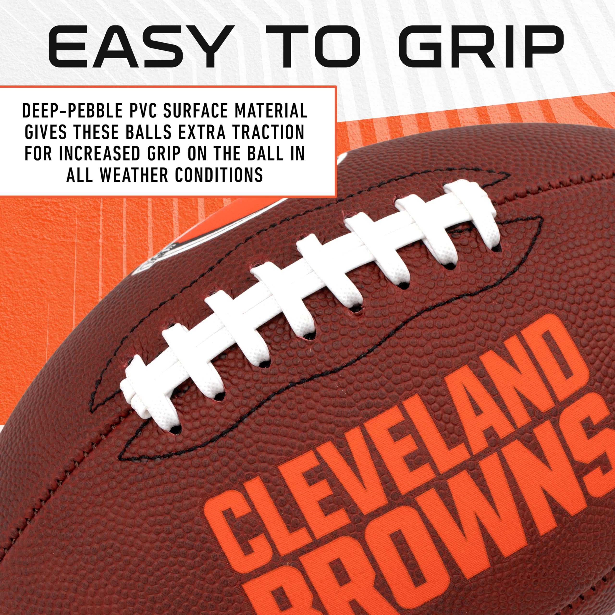 Franklin Sports Nfl Cleveland Browns Football - Youth Junior Size Football For Kids - Official Nfl Team Logo + Colors Youth Ball