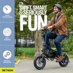 Jetson Bolt Pro Max Electric Bike, Pedal Assist, Foldable, Built-in Carrying Handle, Lightweight Frame, LED Headlight, Cargo Rac