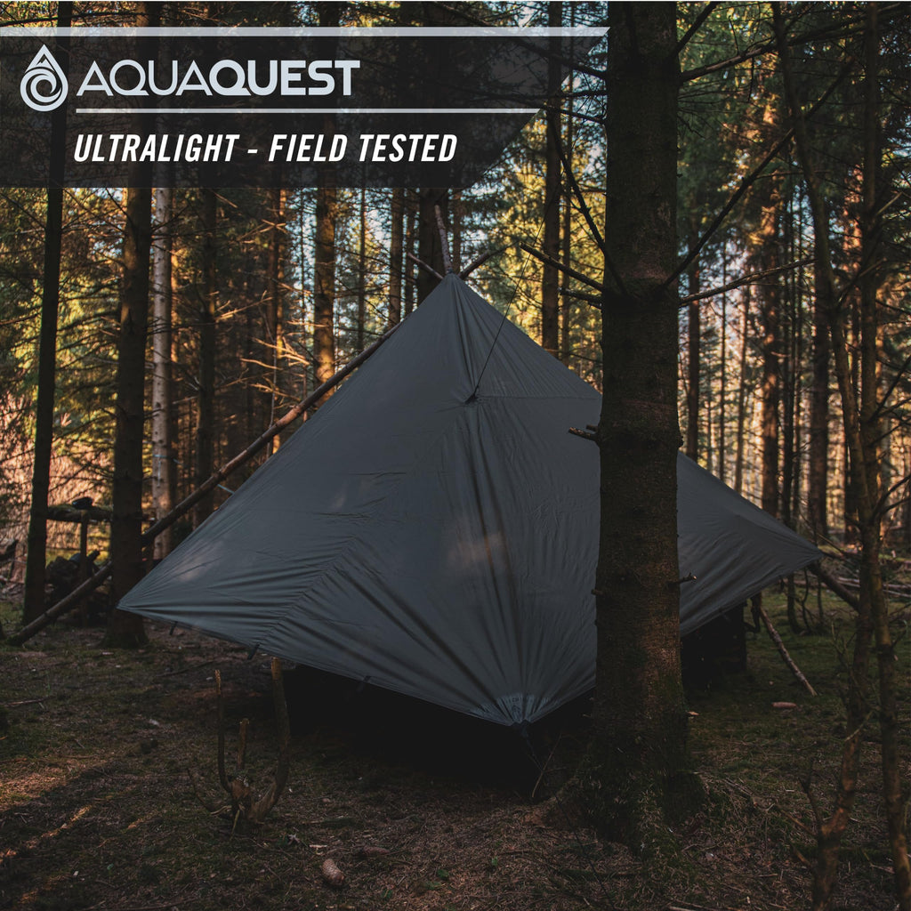 Aquaquest Guide Tarp - Ultralight Waterproof (5,000 Mm) Seam-Taped 40D Ripstop Rain Fly For Backpacking, Stealth Camping & Thru-