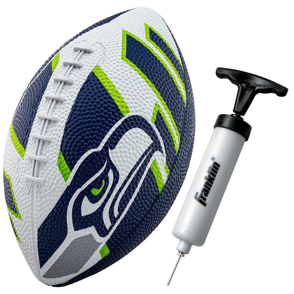Franklin Sports Nfl Seattle Seahawks Football - Youth Football - Mini 8.5'' Rubber Football - Perfect For Kids - Team Logos And 