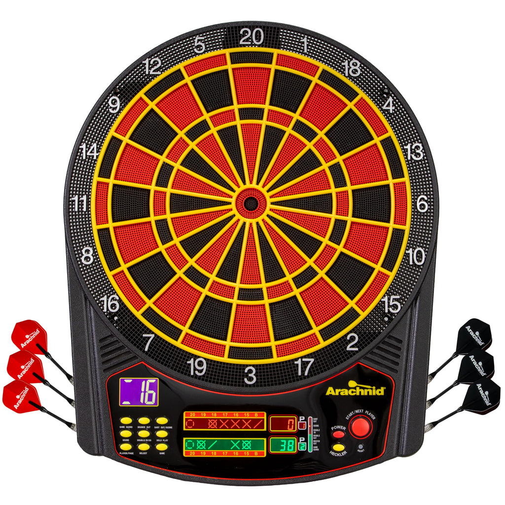 Arachnid CricketPro 450 Electronic Dartboard - 15.5    Regulation Size - 31 Games & 178 Variations - Multi-Color LED Display - A
