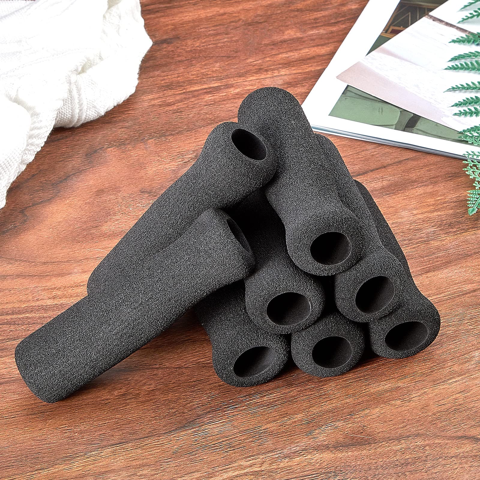 Timtin Foam Cane Handle Grip Replacement Offset Walking Hand Foam Handle For Bicycle Handlebars 4.53 X 0.98 X 0.98 Inch, Black(2