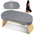 Monk & Llama Meditation Bench - Foldable, Ergonomic, Bamboo Kneeling Stool With Extra Comfortable Cushion - Perfect Seiza Bench 