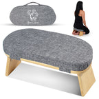 Monk & Llama Meditation Bench - Foldable, Ergonomic, Bamboo Kneeling Stool With Extra Comfortable Cushion - Perfect Seiza Bench 