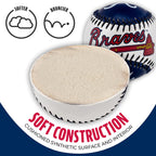Franklin Sports Atlanta Braves Mlb Team Baseball - Mlb Team Logo Soft Baseballs - Toy Baseball For Kids - Great Decoration For D