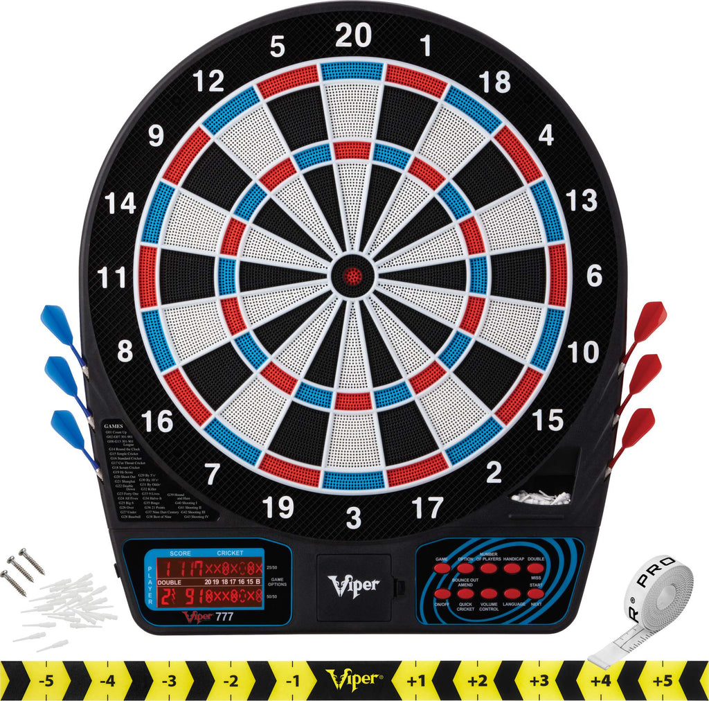 Viper By Gld Products 777 Electronic Dartboard Sport Size Over 40 Games Auto-Scoring Lcd Cricket Display Impact-Tough Target For