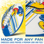Franklin Sports Kansas Jayhawks Foam Football - Youth Mini Football For Kids - 8.5'' Junior Soft Foam Ball - Spacelace Easy Grip