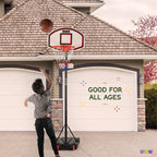 Play22 Kids Adjustable Basketball Hoop Height 5-7 Ft - Portable Basketball Hoop For Kids Teenagers Youth And Adults With Stand &