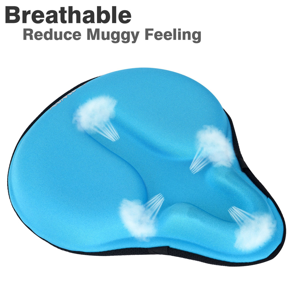 Daway Extra Soft Bike Seat Cushion - C6 Large Exercise Bicycle Saddle Cover, Thick Widen Foam & Gel Padded, Comfort Breathable C