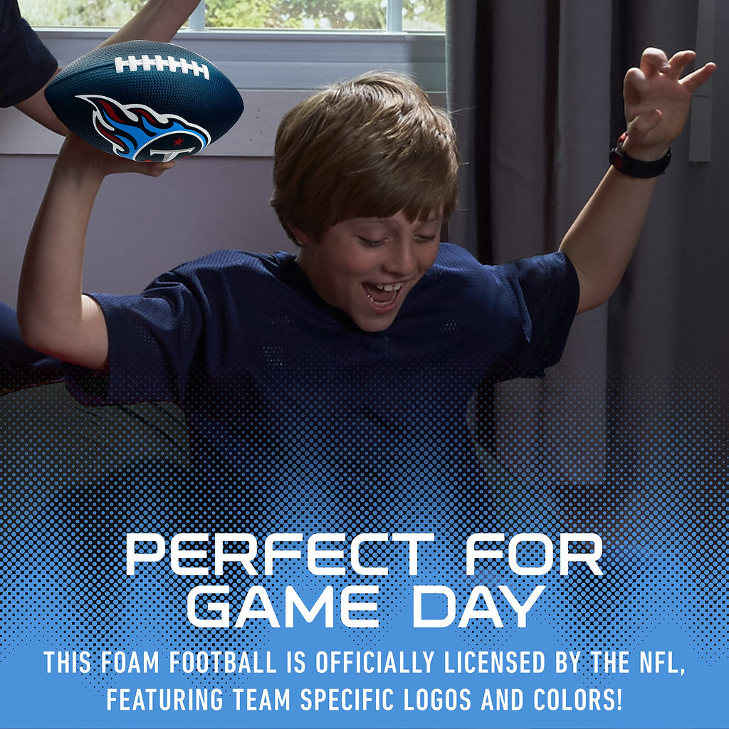 Franklin Sports Nfl Tennesse Titans Football - Kids Foam Football - Soft Football - Mini Size - Perfect For Gameday - 8.5'' 3D L