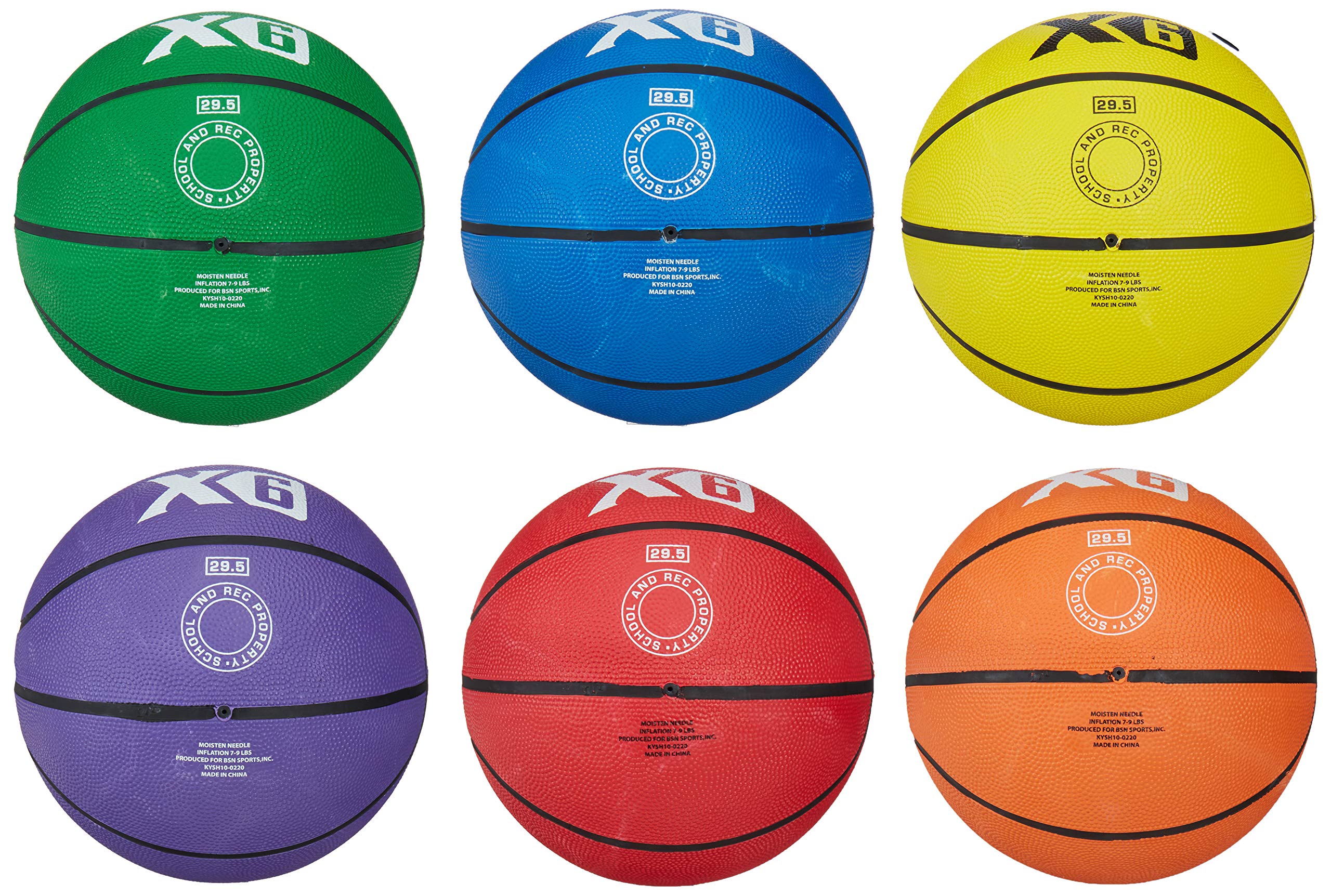 Macgregor Multicolor Basketballs (Set Of 6) , Official Size (29.5'')