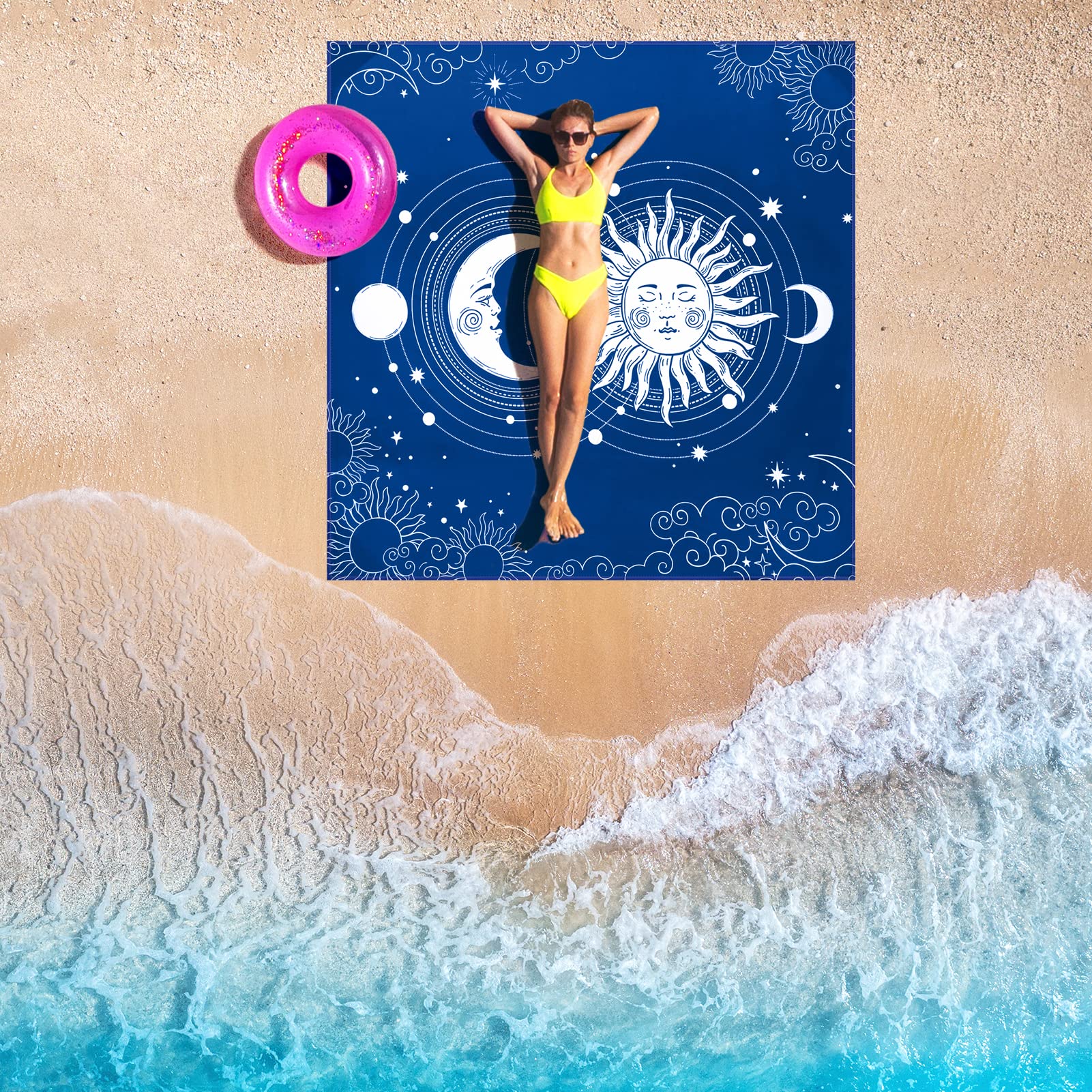 Wiwigo Beach Blanket Waterproof Sandproof Beach Mat 79 X 83/10'X9'For 2-8 Adults Quick Drying Outdoor Picnic Mat Beach Accessori