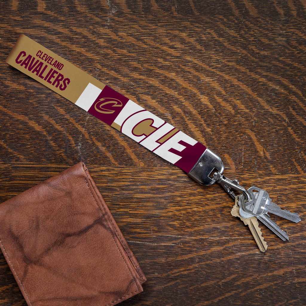 Rico Industries Nba Basketball Cleveland Cavaliers Wrist Lanyard Key Chain, Cute Wristlet Strap Keychain Holder For Women Men Ca