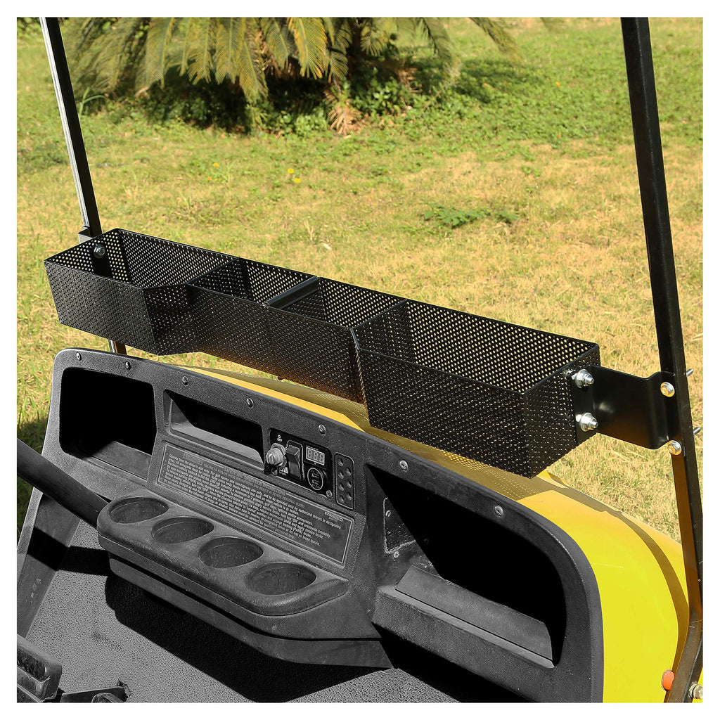 10L0L Golf Cart Front Inner Dash Storage Basket/Tray Organizer For Ezgo Txt/Rxv, Strong Heavy Steel Basket & Larger Compartments