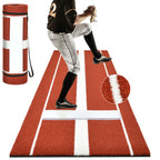 Shopsource Softball Pitching Mat, 10 x 3 FT Baseball Training Surface, Upgraded Anti-Slip With Stitched Embroidery Turf, Soft Ru