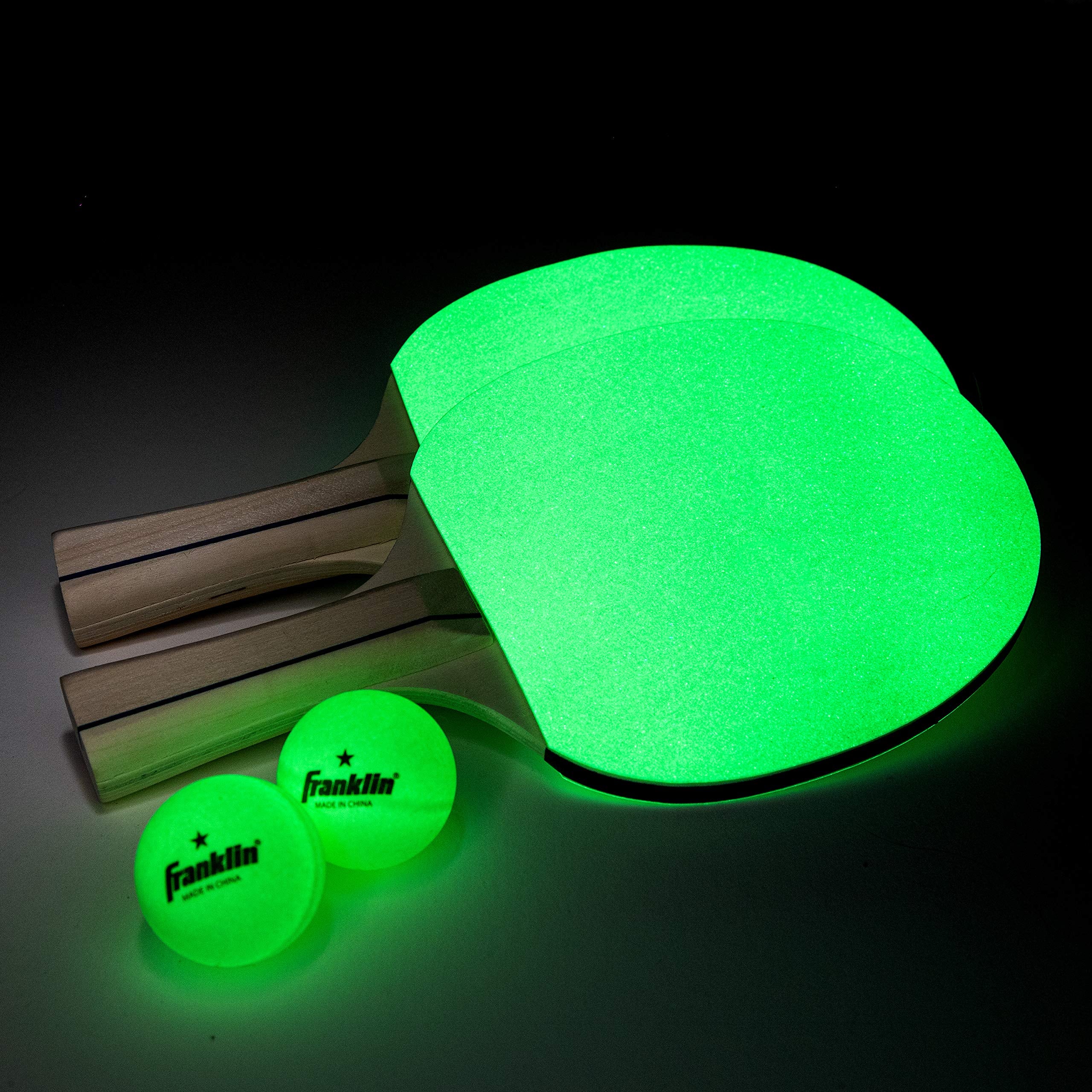 Franklin Sports Led Table Tennis Net And Glowing Paddles And Balls Oval, Black, One Size