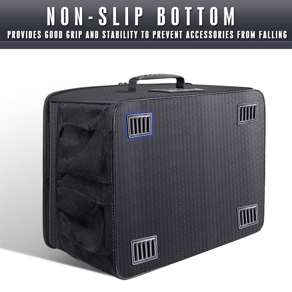 Champkey Golf Trunk Organizer Storage-Portable And Foldable Golf Travel Storage Locker Ideal For Travel Golf And Car Golf (Black