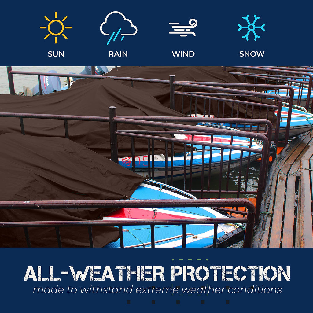 Tarp Cover Brown/Silver Heavy Duty Thick Material Water Proof Tear Proof Uv Resistant Reinforced Edges Boat Tent Rv Or Pool Cove