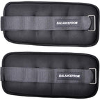 Signature Fitness Fully Adjustable Ankle Wrist Arm Leg Weights, 4 lbs each (8-lb pair), Black