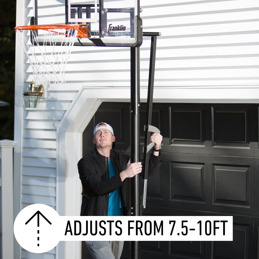 Franklin Sports Portable Basketball Hoop - 48'' Adjustable Outdoor Basketball Hoop With Wheels - Authentic Driveway Basketball H