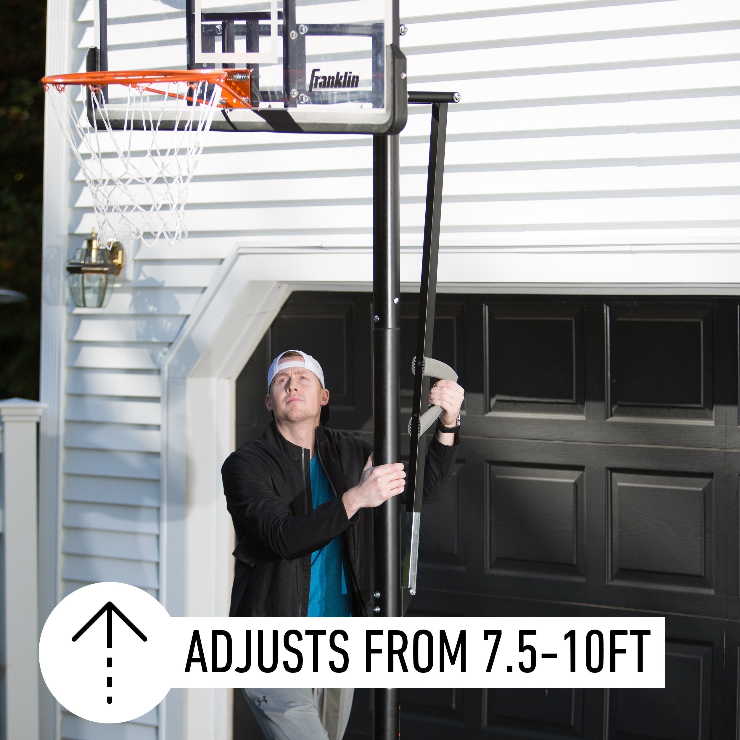 Franklin Sports Portable Basketball Hoop - 48'' Adjustable Outdoor Basketball Hoop With Wheels - Authentic Driveway Basketball H