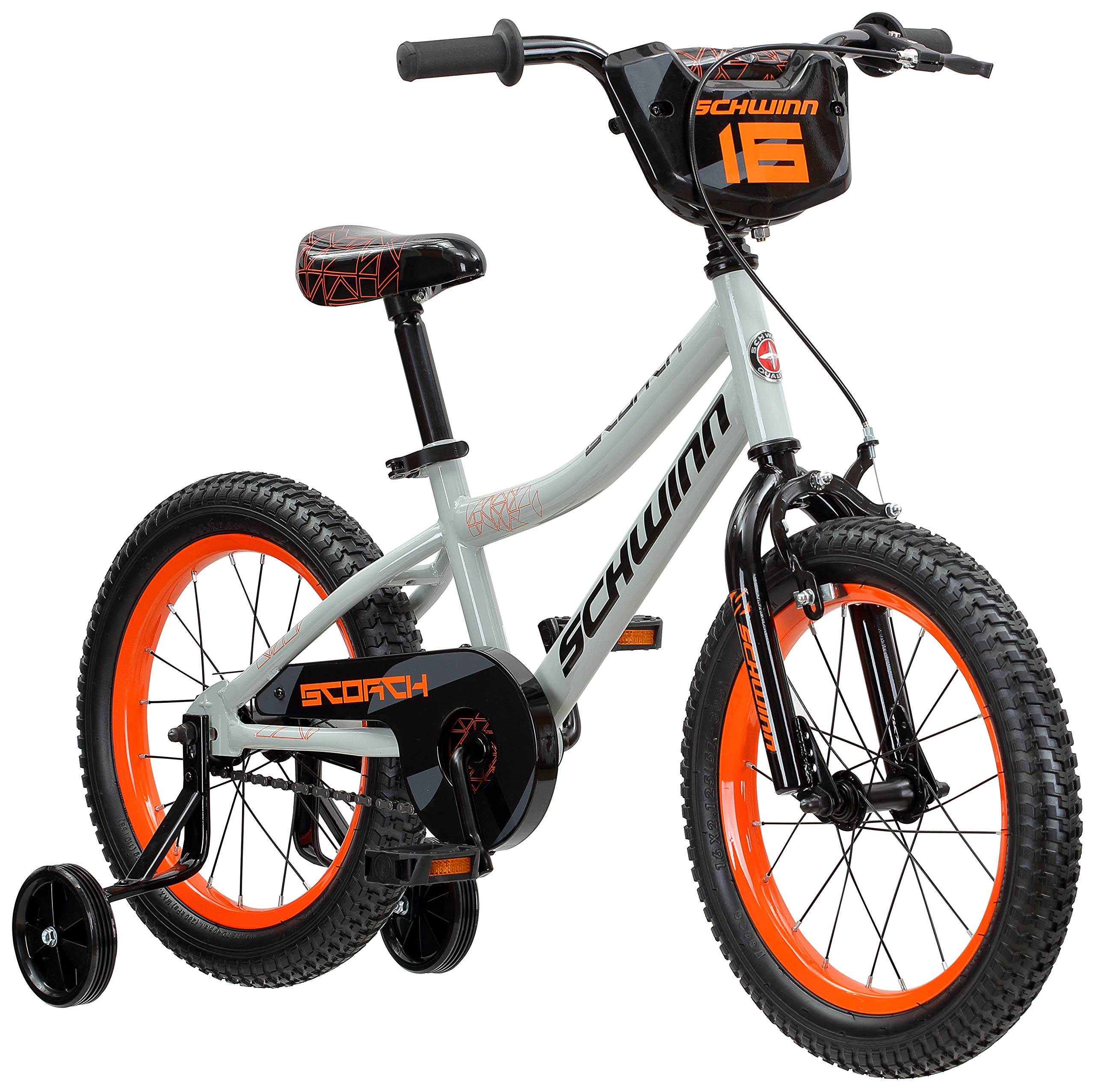 Schwinn Scorch Bike, 16 Inch Bike for Kids Ages 3-13, with Training Wheels or Adjustable Seat, Rear Coaster Brake & Front or Fro