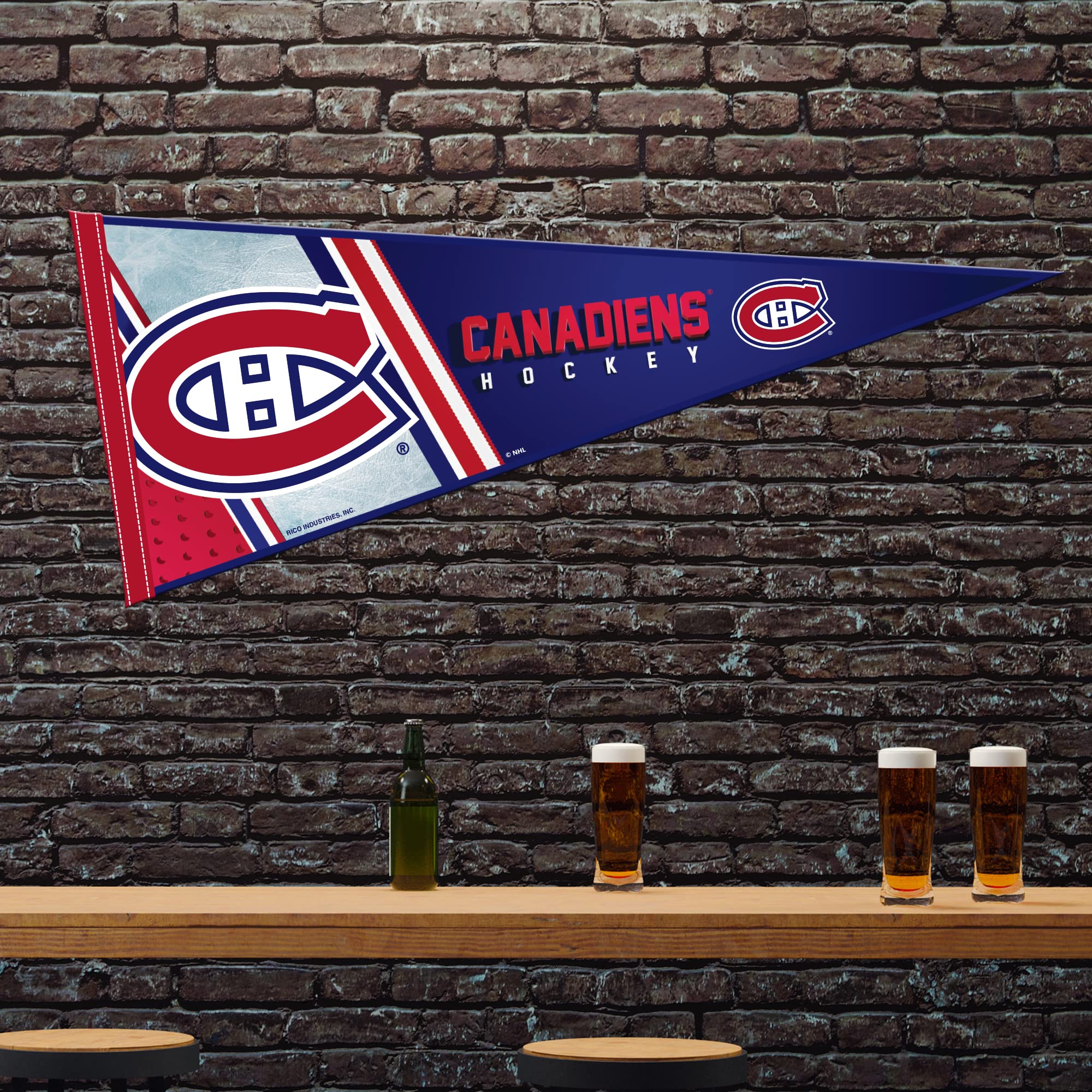 Rico Industries Nhl Hockey Montreal Canadiens Primary 12'' X 30'' Felt Wall D  Cor Pennant - Great For Home/Bed Room/Man Cave D