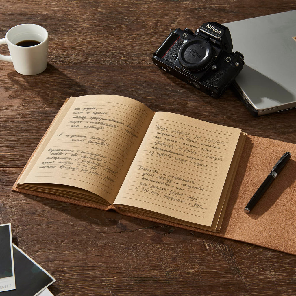 Maybell Leather Journal For Writing 5X 7, Genuine Leather Bound Journal For Men Women, 200 Lined Pages Leather Notebook For Trav
