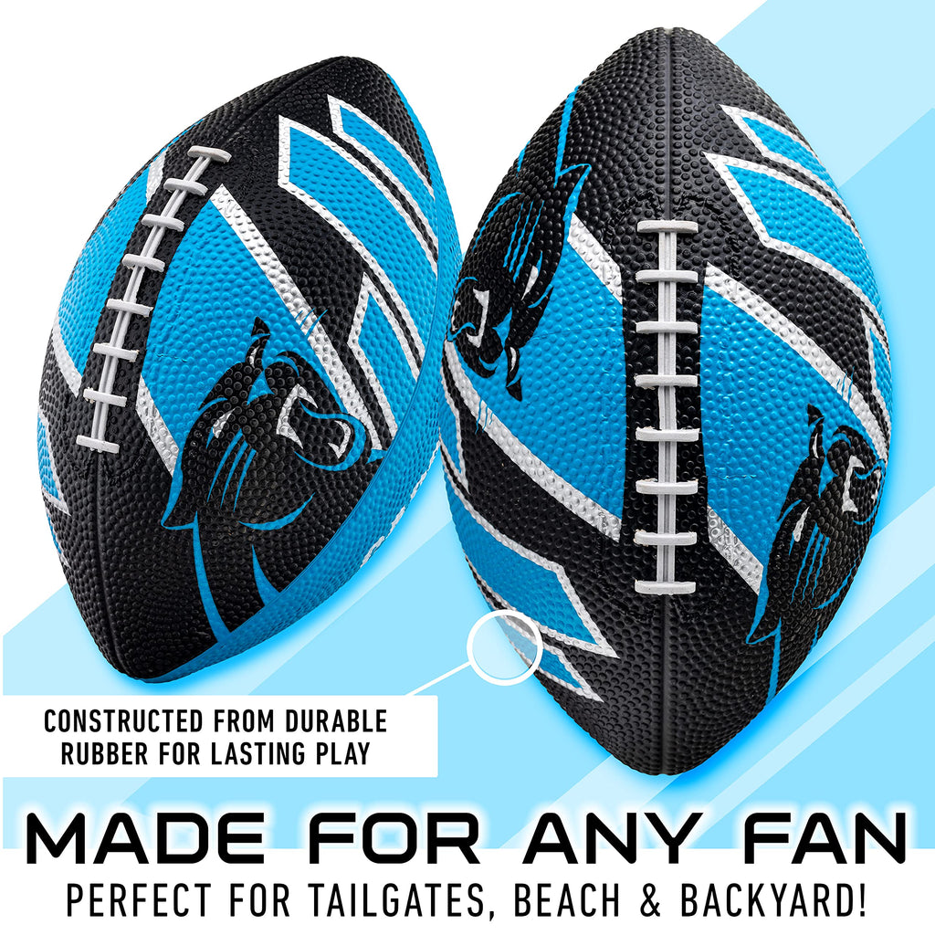 Franklin Sports Nfl Carolina Panthers Football - Youth Football - Mini 8.5'' Rubber Ball - Perfect For Kids - Team Logos And Col