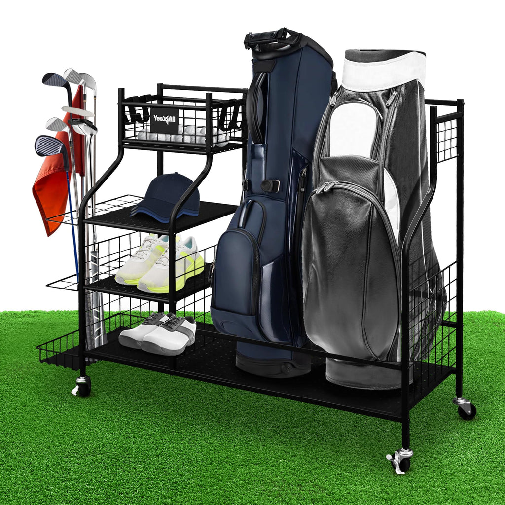 Yes4All Golf Storage Garage Organizer, Golf Bag Storage Stand And Other Golfing Equipment Rack, Extra Storage Rack For Golf Club